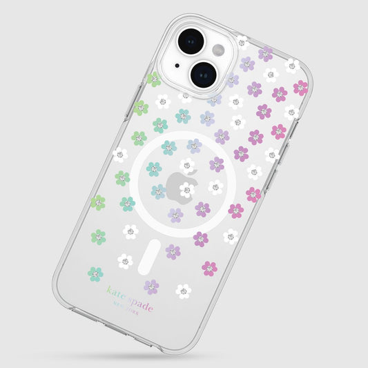 KSNY iPhone 15 Plus Protective Case Magsafe Scattered Flowers