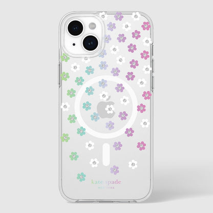 KSNY iPhone 15 Plus Protective Case Magsafe Scattered Flowers