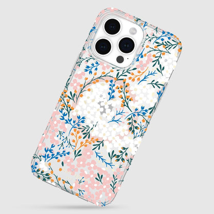 KSNY iPhone 15 Pro Max Protective Case Magsafe Multi Floral Rose