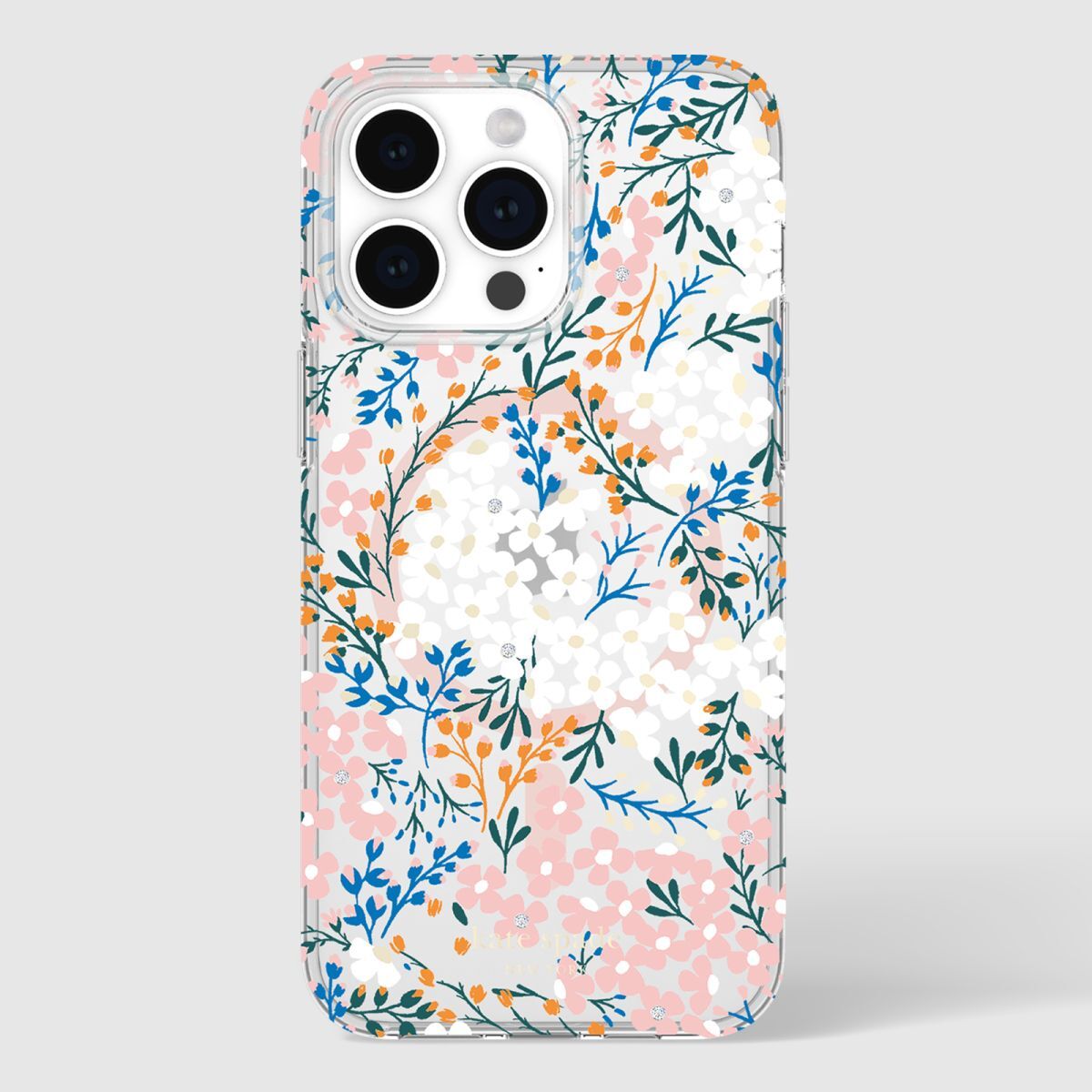 KSNY iPhone 15 Pro Max Protective Case Magsafe Multi Floral Rose