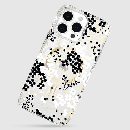 KSNY iPhone 15 Pro Max Protective Case Magsafe Multi Floral Black