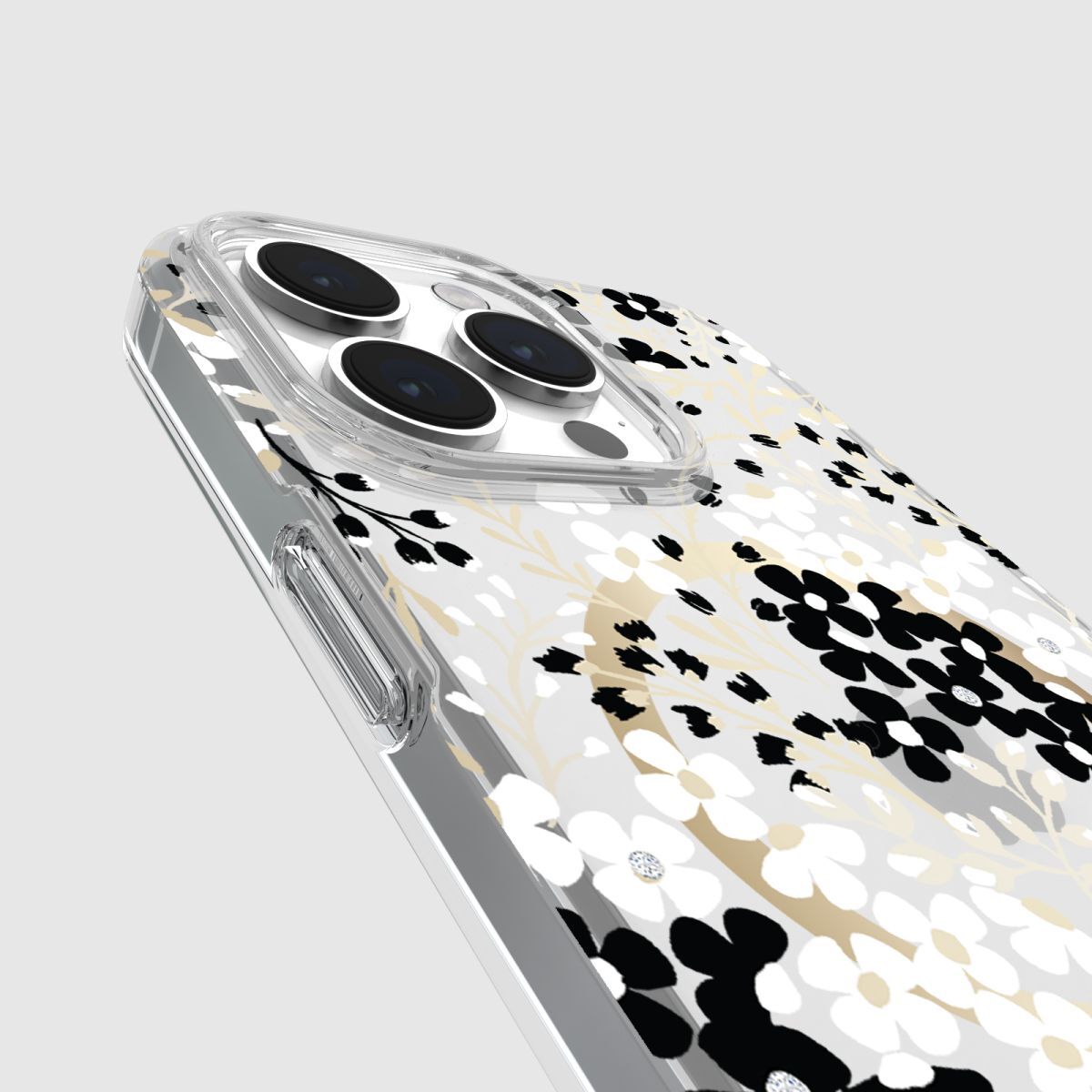 KSNY iPhone 15 Pro Max Protective Case Magsafe Multi Floral Black