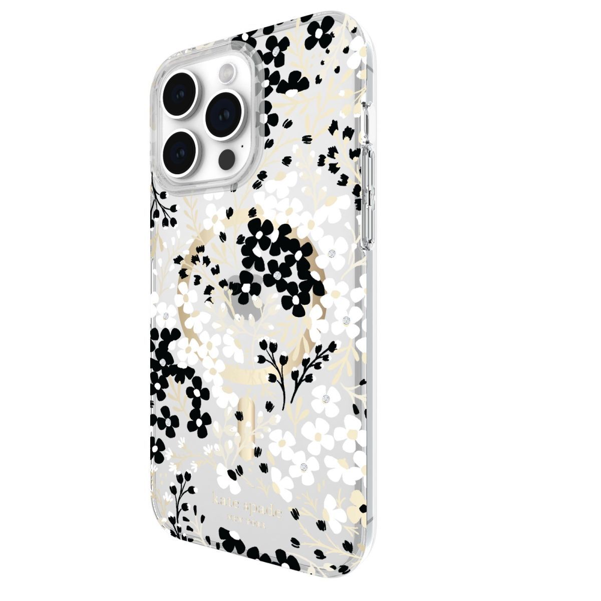 KSNY iPhone 15 Pro Max Protective Case Magsafe Multi Floral Black