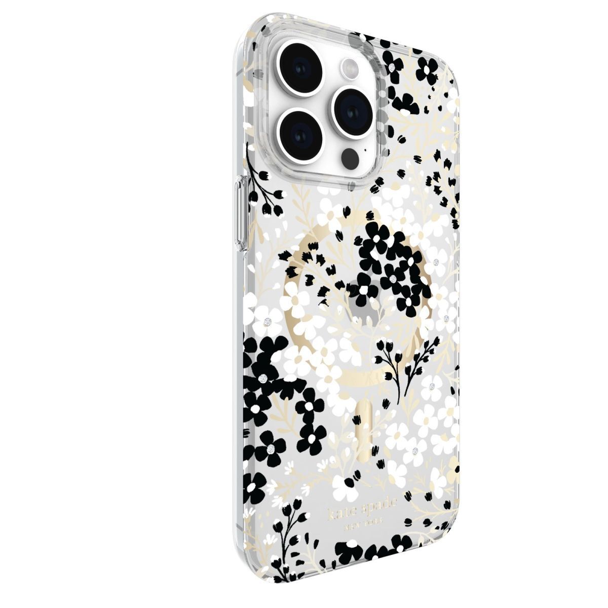 KSNY iPhone 15 Pro Max Protective Case Magsafe Multi Floral Black