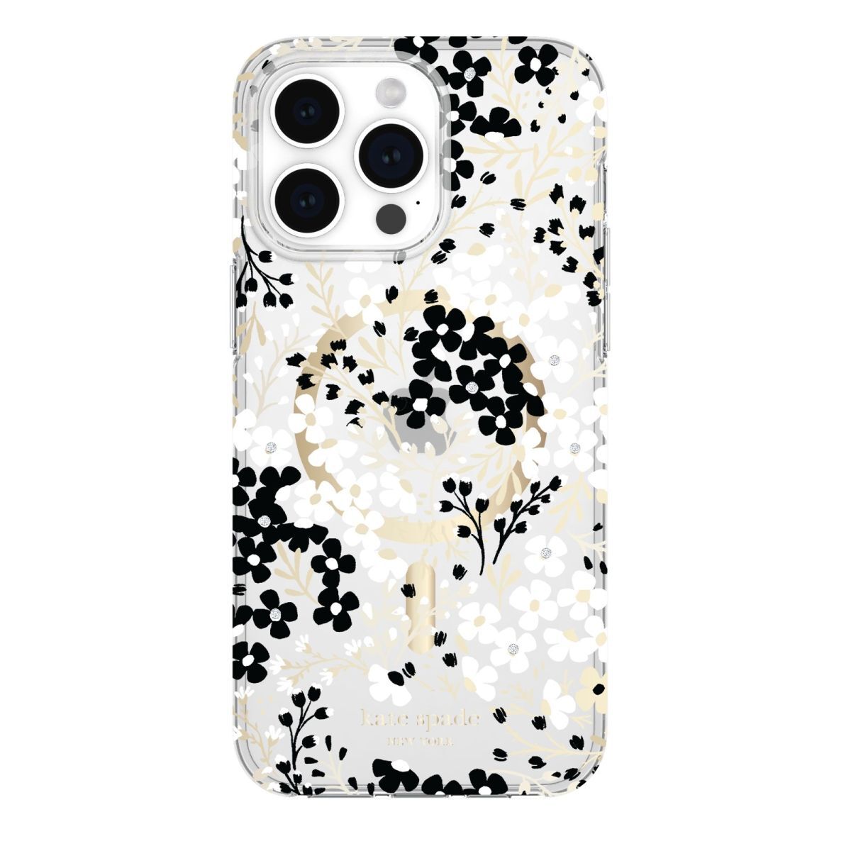 KSNY iPhone 15 Pro Max Protective Case Magsafe Multi Floral Black