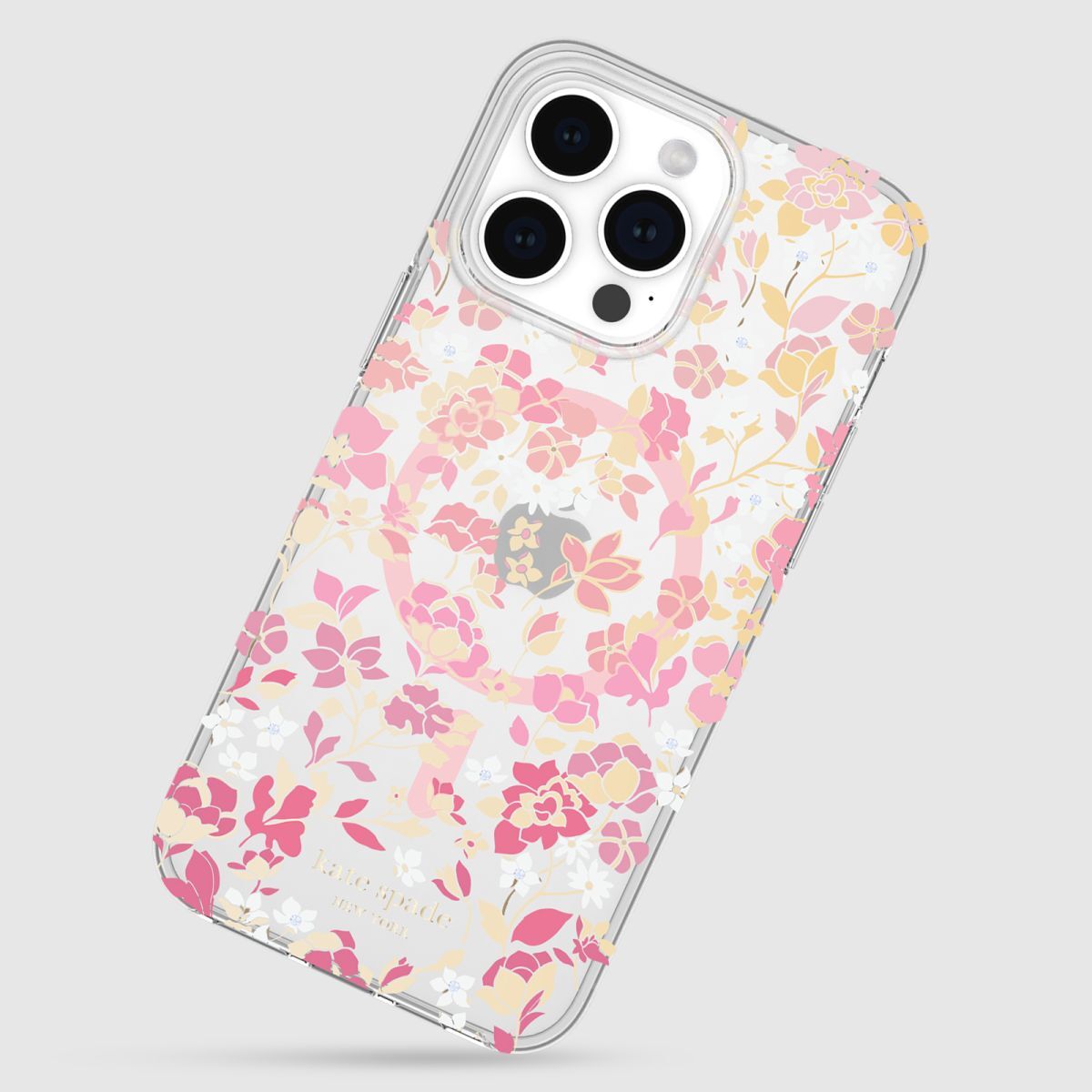 KSNY iPhone 15 Pro Max Protective Case Magsafe Flowerbed Pink