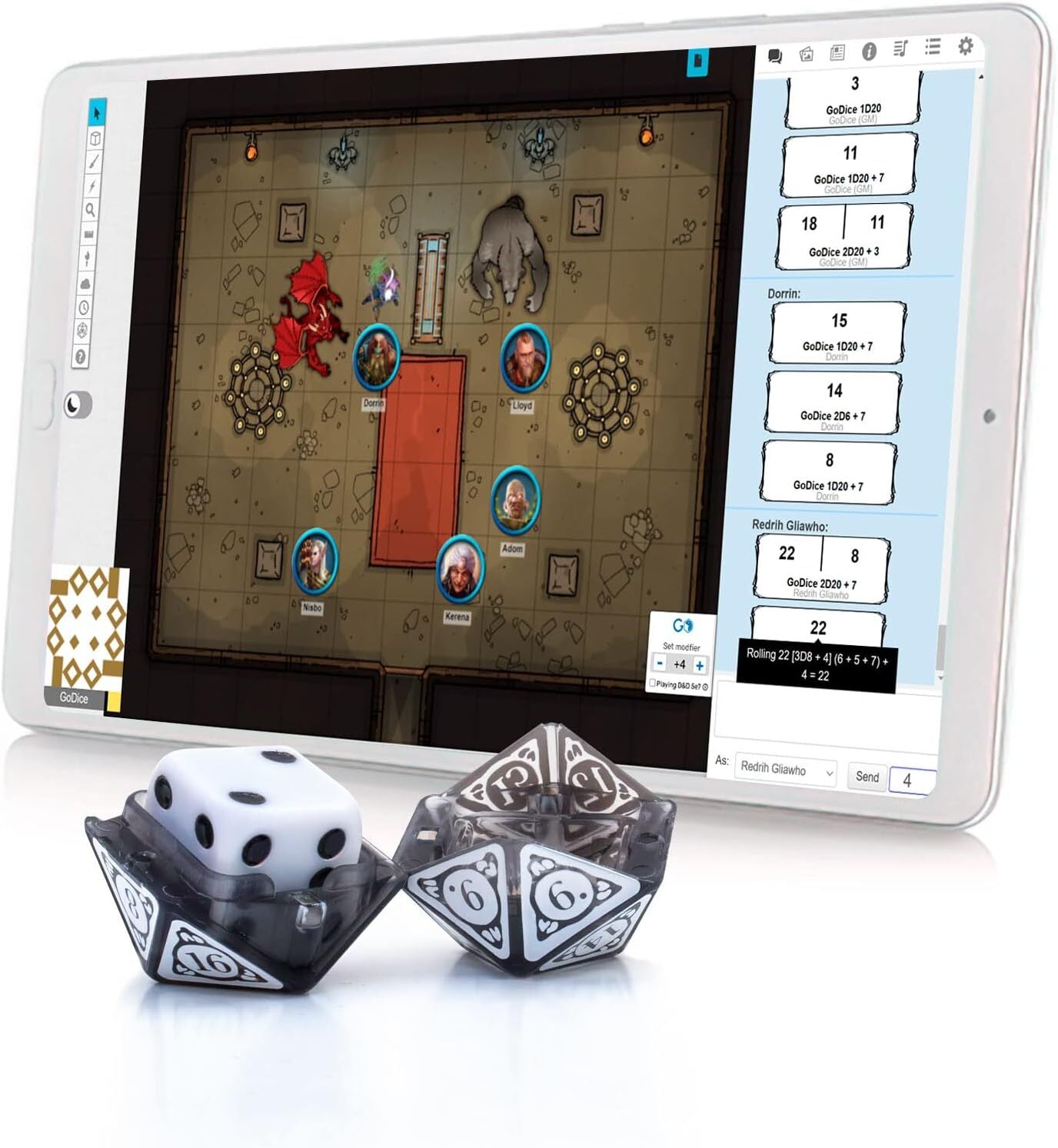 GoDice D20 Connected Polyhedral Dice for Online RPG Play