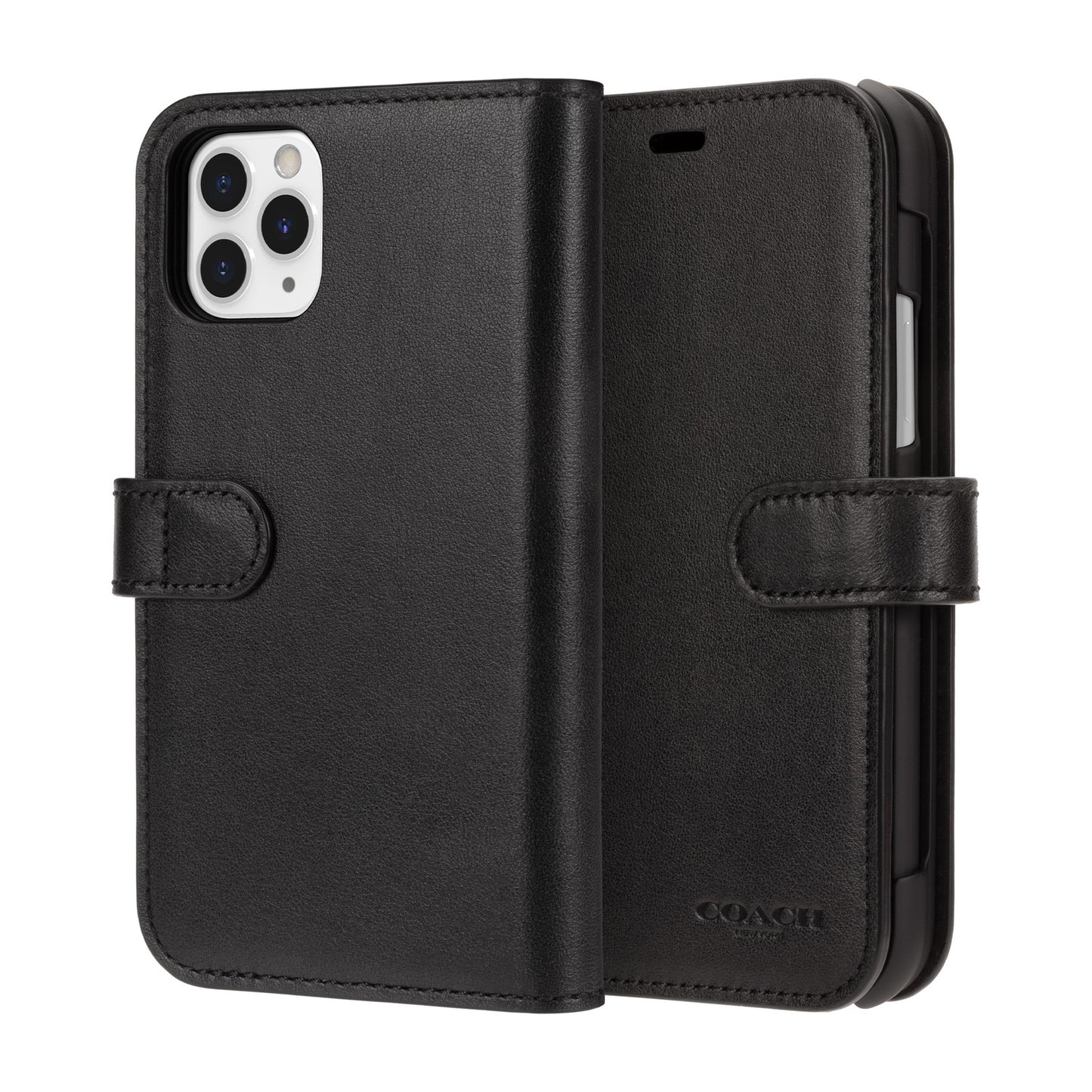 Coach Leather Folio for iPhone 11 Pro Black/Blind Logo