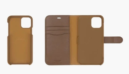 Coach Leather Folio for iPhone 11 Pro Saddle/Blind Logo
