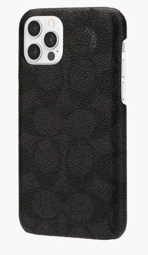 Coach Slim Wrap Phone Case for Apple iPhone 12 & 12 Pro Signature C Black