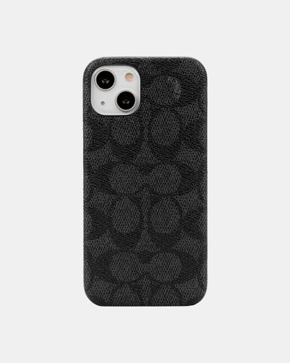 Coach Slim Phone Case Wrap for Apple iPhone 13 Signature C Black