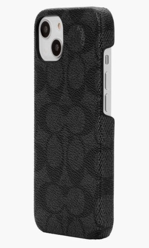 Coach Slim Phone Case Wrap for Apple iPhone 13 Signature C Black