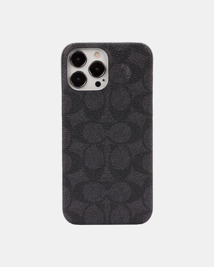 Coach Slim Phone Case Wrap for Apple iPhone 13 Pro Max & Apple iPhone 12 Pro Max Signature C Black