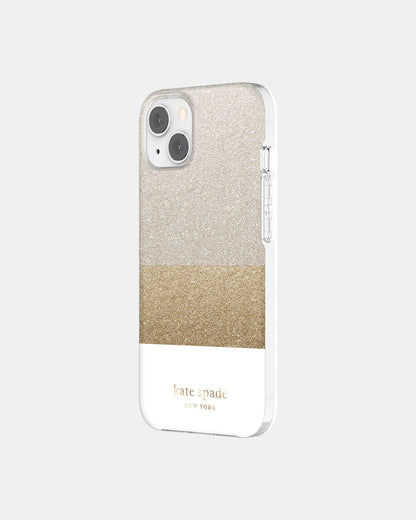 kate spade new york Protective Hardshell for Apple iPhone 13 Glitter Block White