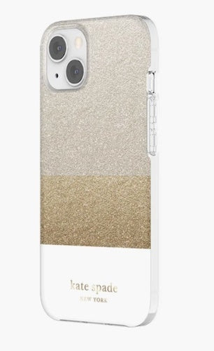 kate spade new york Protective Hardshell for Apple iPhone 13 Glitter Block White