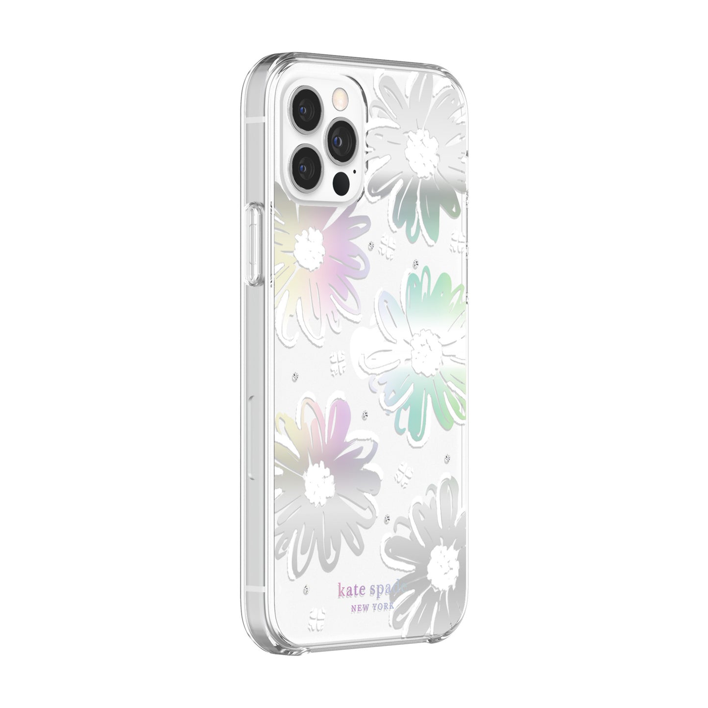 KSNY phone case for iPhone 12/12 Pro Protective Hardshell Daisy Iridescent