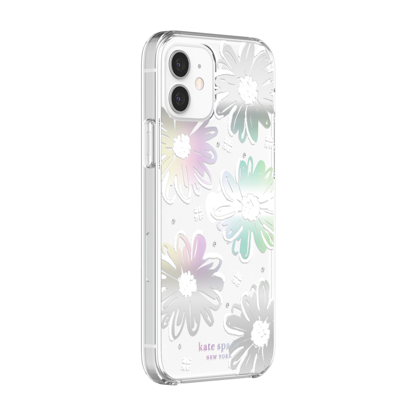 KSNY phone case for iPhone 12/12 Pro Protective Hardshell Daisy Iridescent