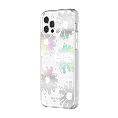 KSNY phone case for iPhone 12/12 Pro Protective Hardshell Daisy Iridescent