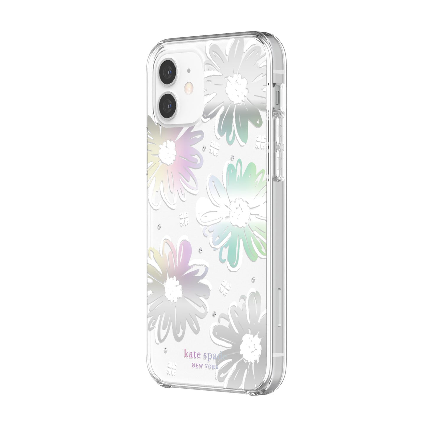 KSNY phone case for iPhone 12/12 Pro Protective Hardshell Daisy Iridescent