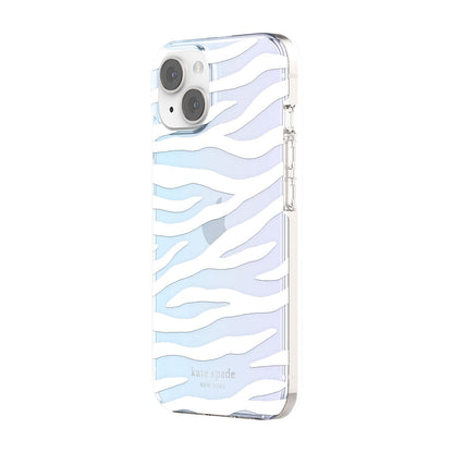 KSNY iPhone 14 Protective Hardshell White Zebra Iridescent