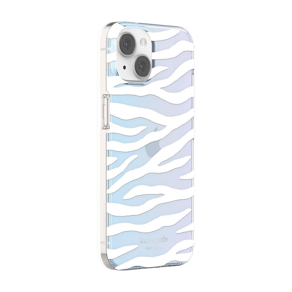 KSNY iPhone 14 Protective Hardshell White Zebra Iridescent