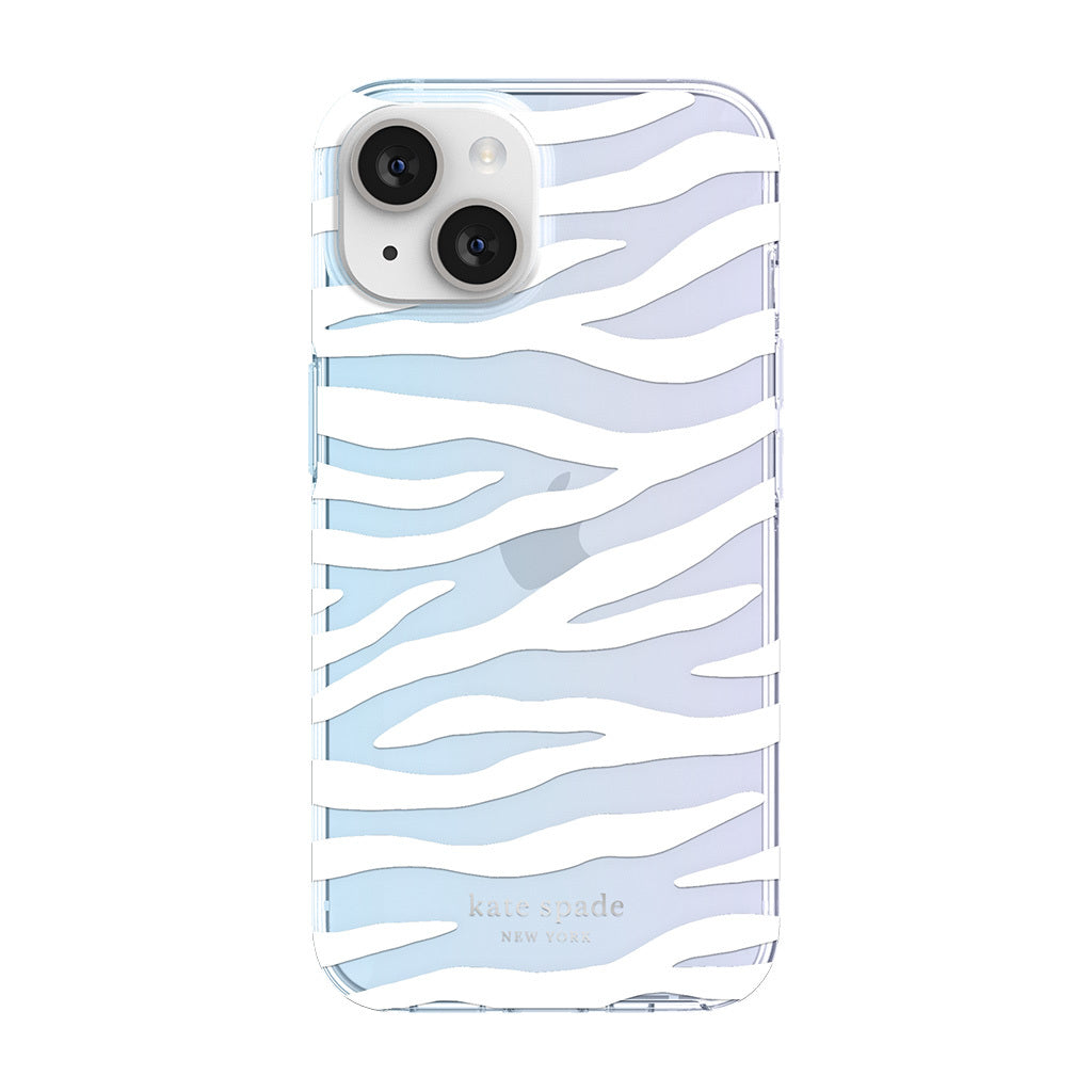 KSNY iPhone 14 Protective Hardshell White Zebra Iridescent