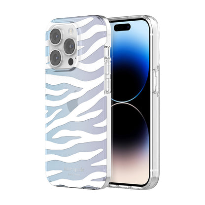 KSNY iPhone 14 Pro Protective Hardshell White Zebra Iridescent