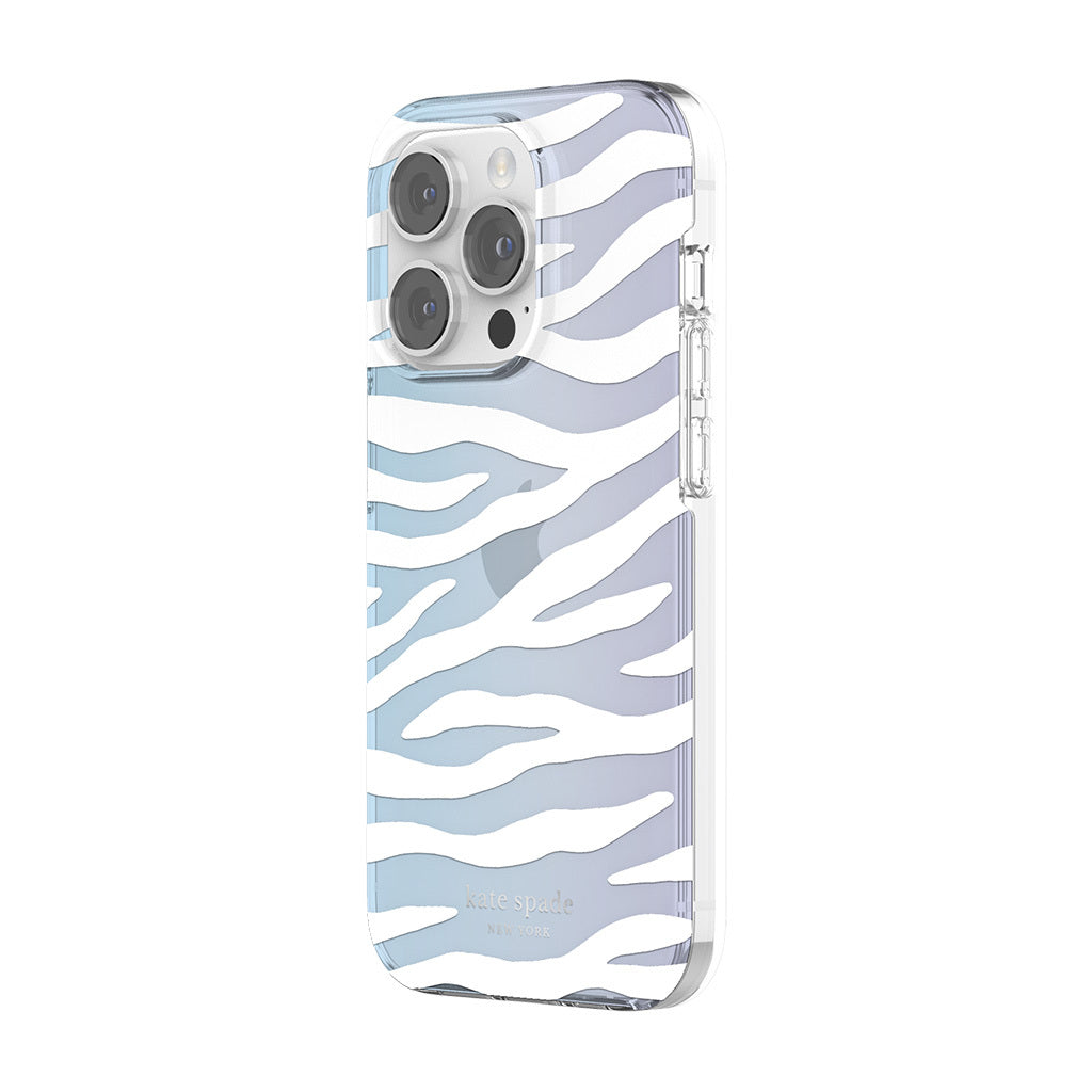 KSNY iPhone 14 Pro Protective Hardshell White Zebra Iridescent