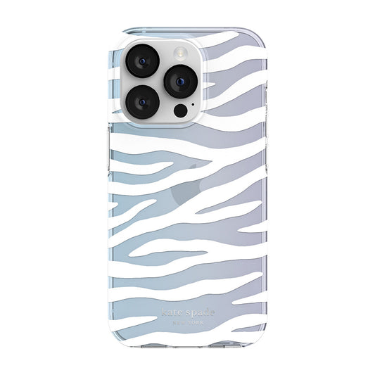 KSNY iPhone 14 Pro Protective Hardshell White Zebra Iridescent