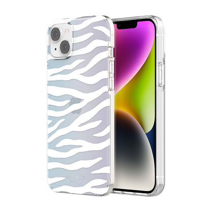 KSNY iPhone 14 Plus Protective Hardshell White Zebra Iridescent