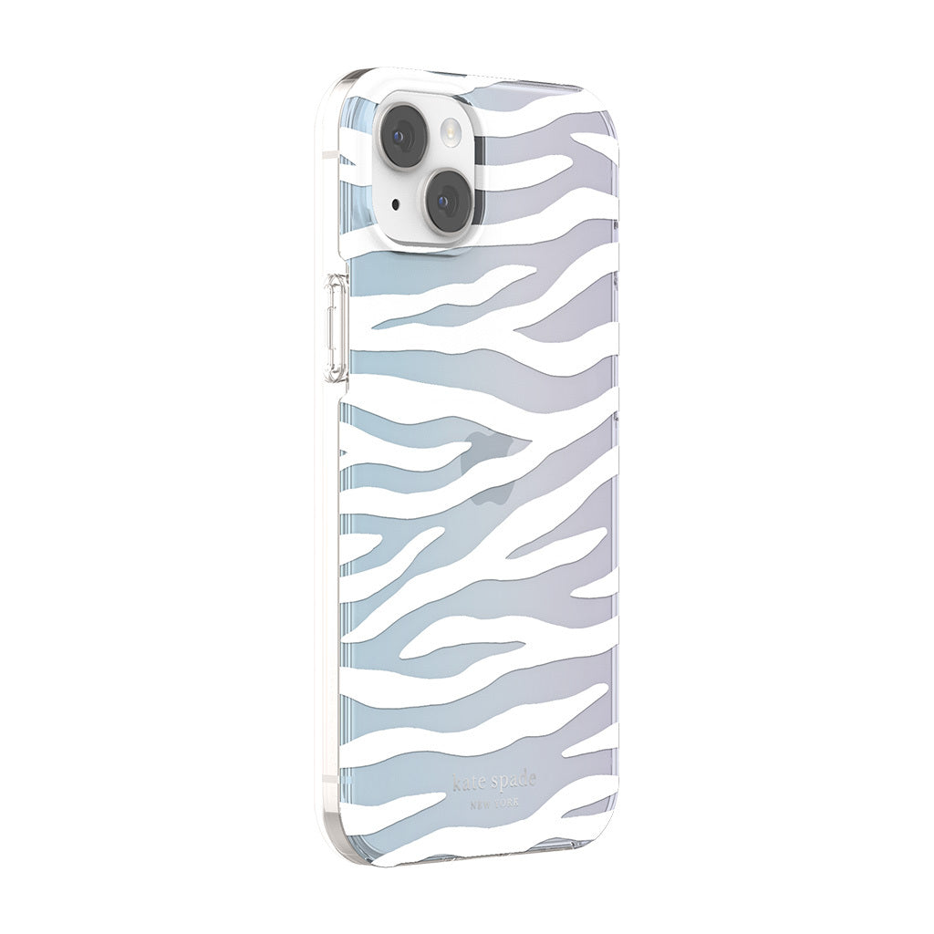 KSNY iPhone 14 Plus Protective Hardshell White Zebra Iridescent