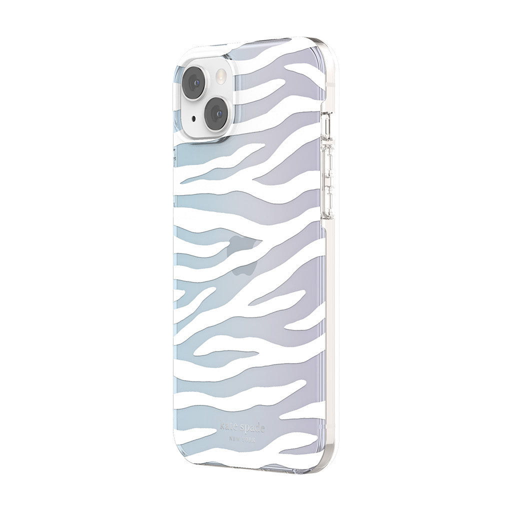 KSNY iPhone 14 Plus Protective Hardshell White Zebra Iridescent