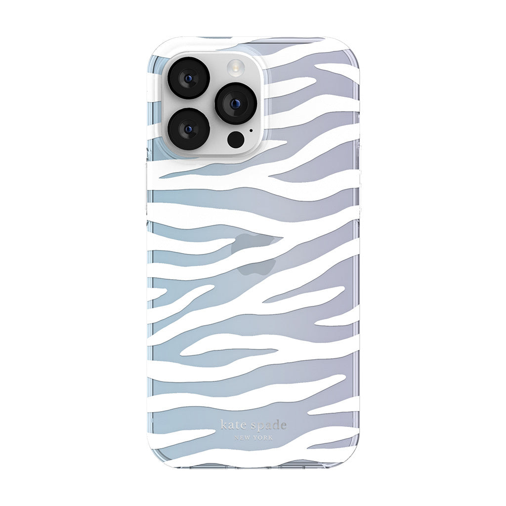 KSNY iPhone 14 Pro Max Protective Hardshell White Zebra Iridescent