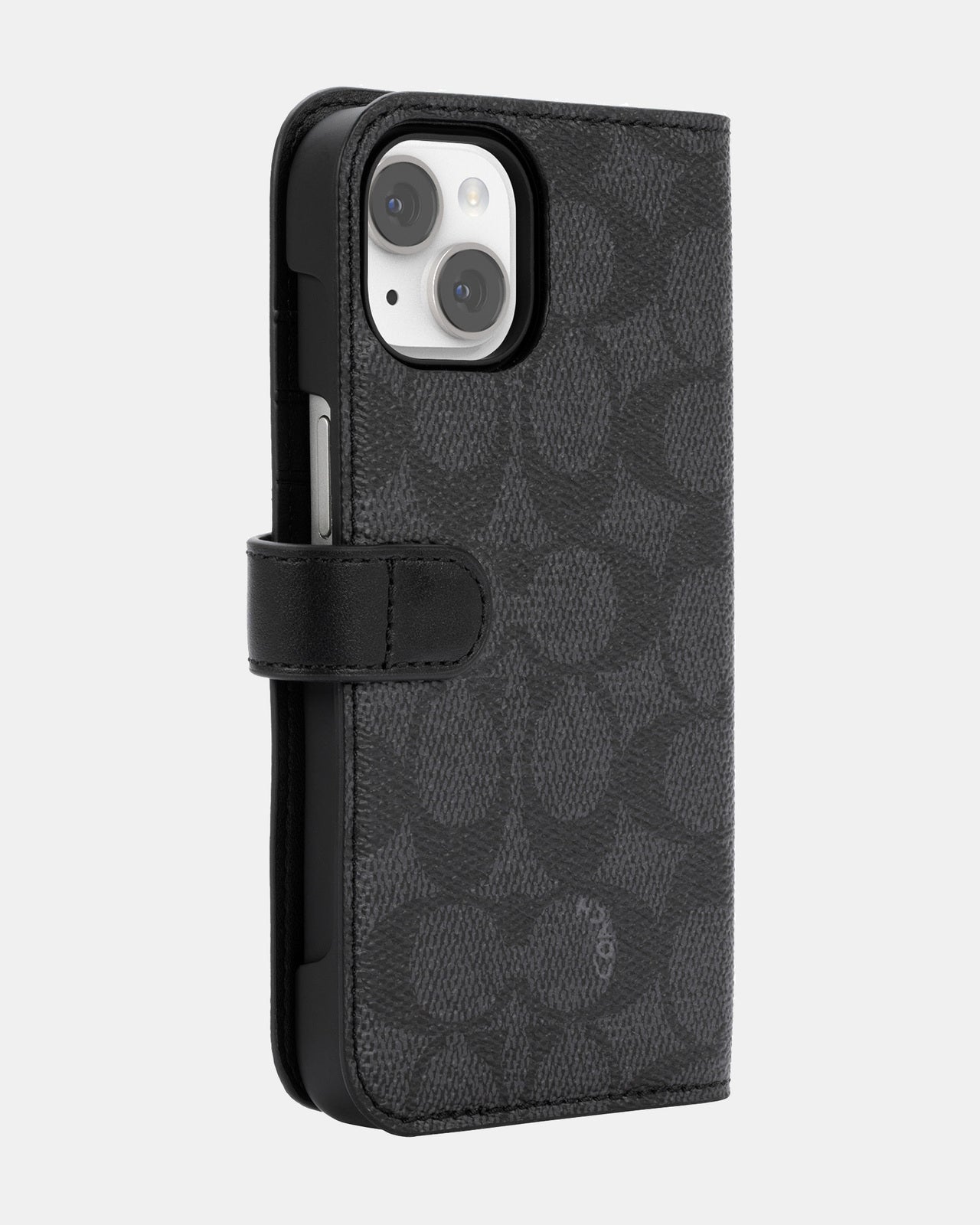 Coach iPhone 14 Folio  Black Folio Signature C Black