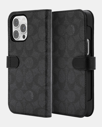 Coach iPhone 14 Pro Max Folio Folio Signature C Black