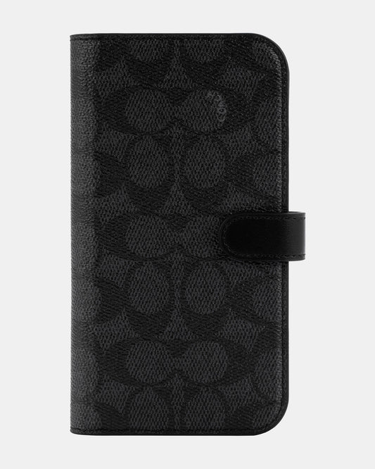 Coach iPhone 14 Pro Max Folio Folio Signature C Black