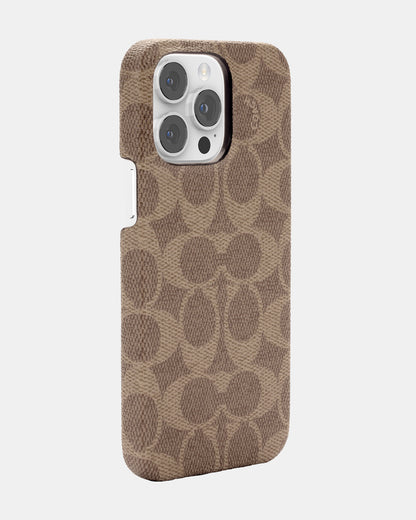Coach iPhone 14 Pro Max Slim Wrap Signature C Tan