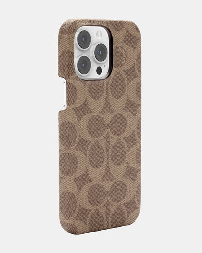 Coach iPhone 14 Pro Max Slim Wrap Signature C Tan