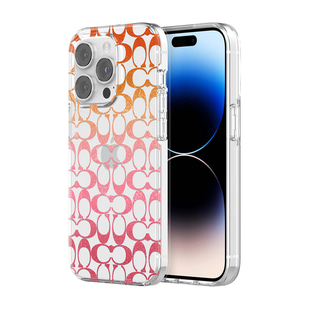 Coach iPhone 14 Pro Protective Protective Signature C Pink