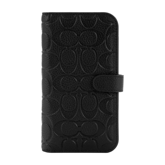 Coach iPhone 14 Pro Max Leather Folio Black Emboss