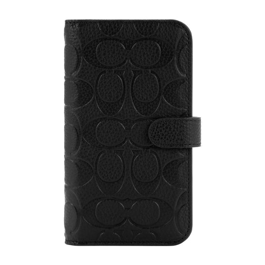 Coach iPhone 14 Pro Leather Folio Black Emboss