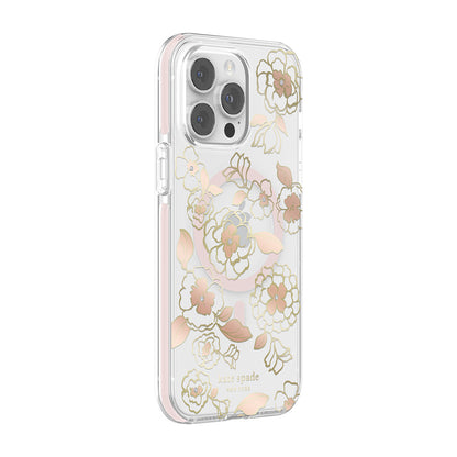 KSNY iPhone 14 Pro Max Defensive Hardshell MagSafe Gold Floral