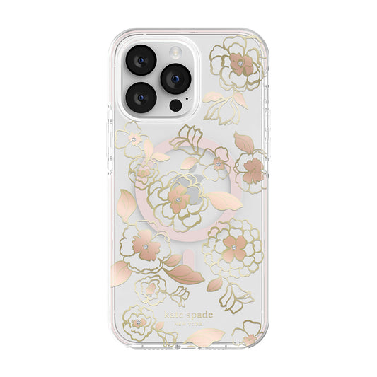 KSNY iPhone 14 Pro Max Defensive Hardshell MagSafe Gold Floral