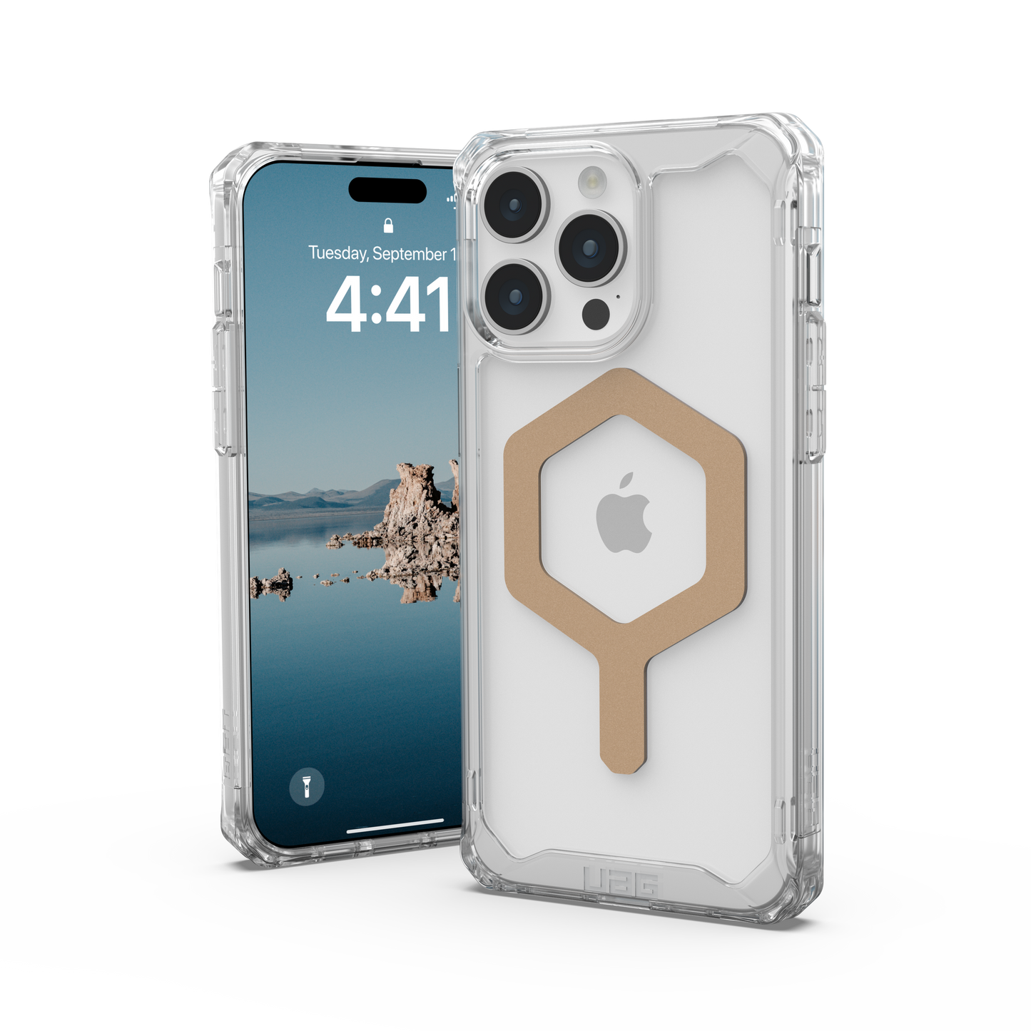 UAG phone case for iPhone 15 Pro Max Plyo Magsafe Ice / Gold